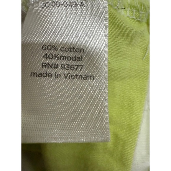 JCPenney Neon Yellow White Striped Short Sleeve Shirt Plus Size 1X - Picture 5 of 5